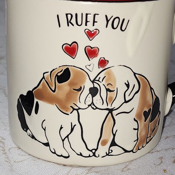 Spectrum Designz I Ruff You Embossed Ceramic Coffee Mug 16oz Red And White - Picture 4 of 10